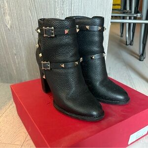 Valentino Garavani Black Studded Heeled Boots